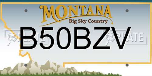 B50BZV Montana License Plate