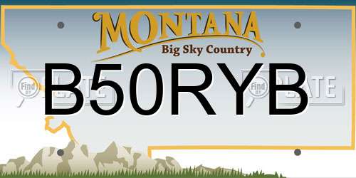 B50RYB Montana License Plate