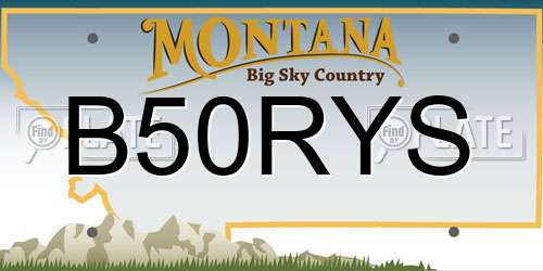 B50RYS Montana License Plate