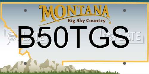 B50TGS Montana License Plate