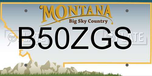B50ZGS Montana License Plate