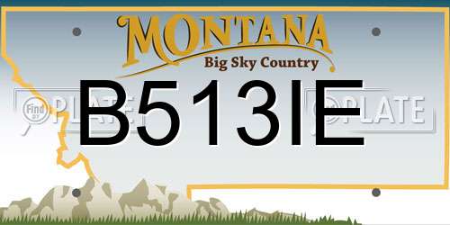 B513IE Montana License Plate