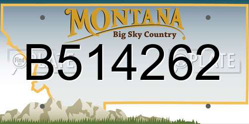 B514262 Montana License Plate