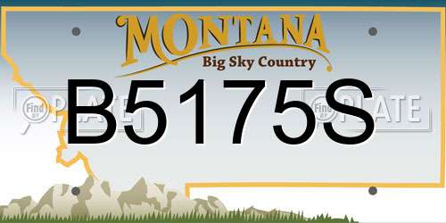 B5175S Montana License Plate