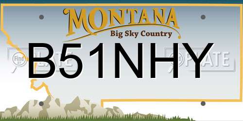 B51NHY Montana License Plate