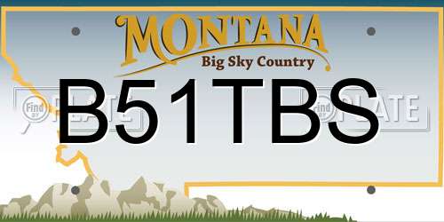 B51TBS Montana License Plate