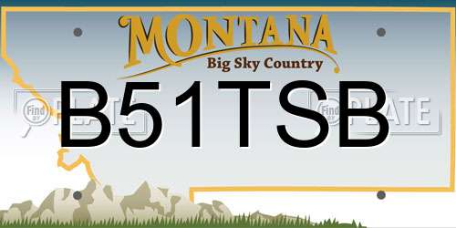 B51TSB Montana License Plate