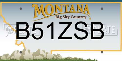 B51ZSB Montana License Plate