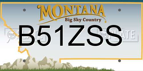 B51ZSS Montana License Plate