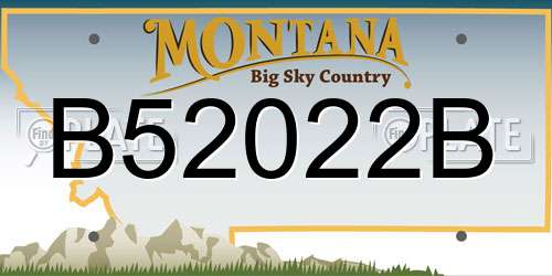 B52022B Montana License Plate