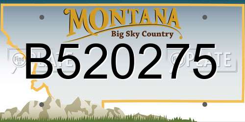B520275 Montana License Plate