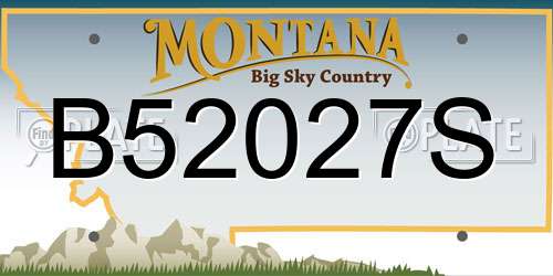 B52027S Montana License Plate