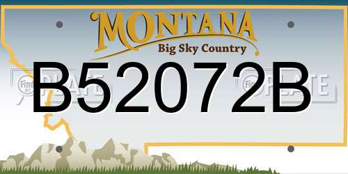 B52072B Montana License Plate