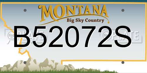 B52072S Montana License Plate