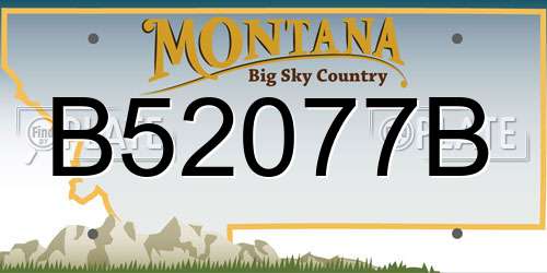 B52077B Montana License Plate
