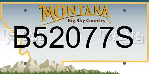 B52077S Montana License Plate