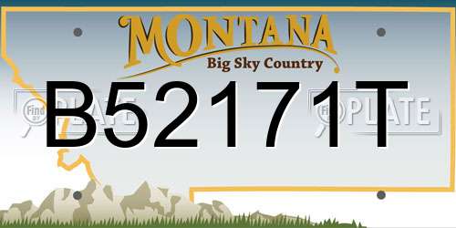 B52171T Montana License Plate