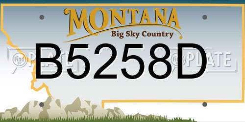 B5258D Montana License Plate