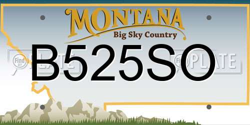 B525SO Montana License Plate