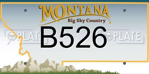 B526 Montana License Plate