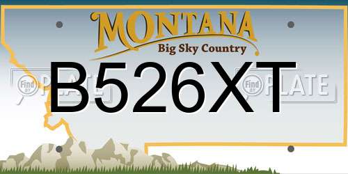 B526XT Montana License Plate