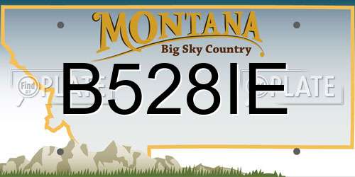 B528IE Montana License Plate