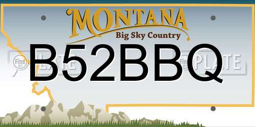 B52BBQ Montana License Plate