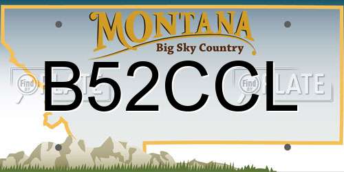 B52CCL Montana License Plate