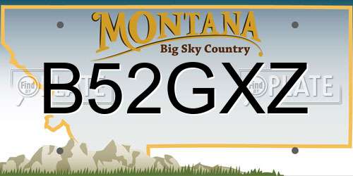 B52GXZ Montana License Plate