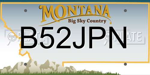 B52JPN Montana License Plate