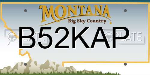 B52KAP Montana License Plate