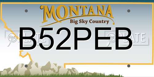 B52PEB Montana License Plate