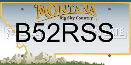 B52RSS Montana License Plate
