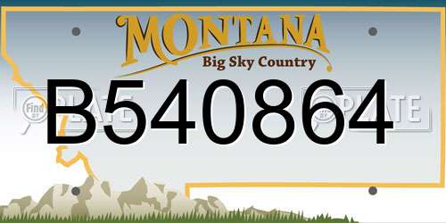 B540864 Montana License Plate