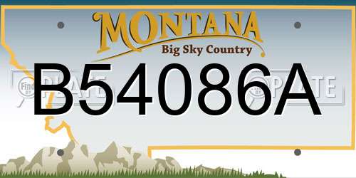 B54086A Montana License Plate