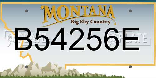 B54256E Montana License Plate