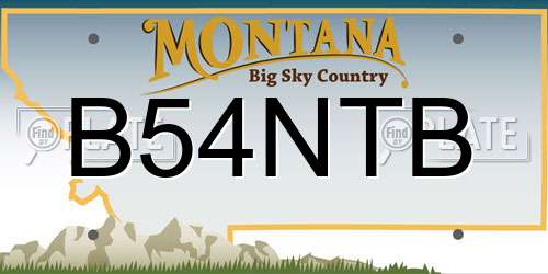 B54NTB Montana License Plate