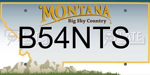 B54NTS Montana License Plate