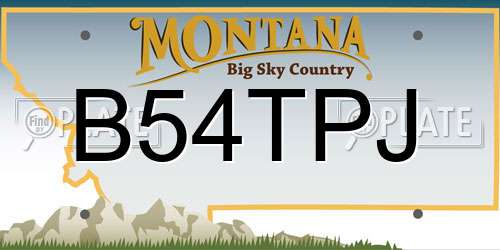 B54TPJ Montana License Plate