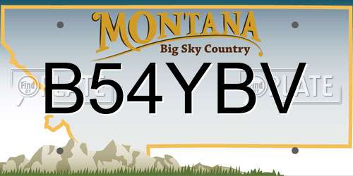 B54YBV Montana License Plate