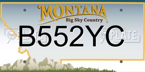 B552YC Montana License Plate