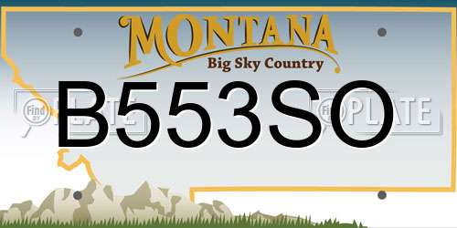 B553SO Montana License Plate