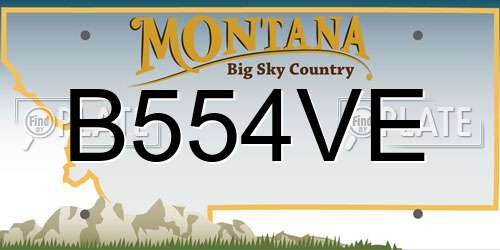 B554VE Montana License Plate