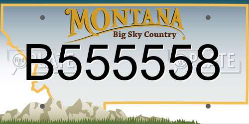 B555558 Montana License Plate
