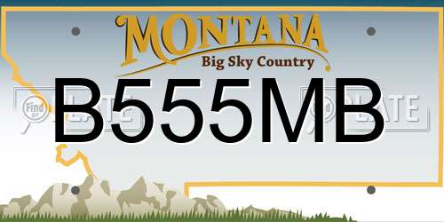 B555MB Montana License Plate