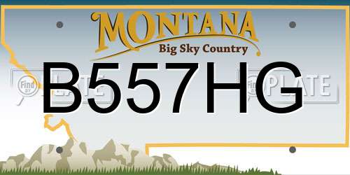 B557HG Montana License Plate