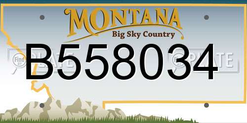B558034 Montana License Plate