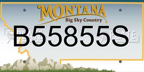 B55855S Montana License Plate