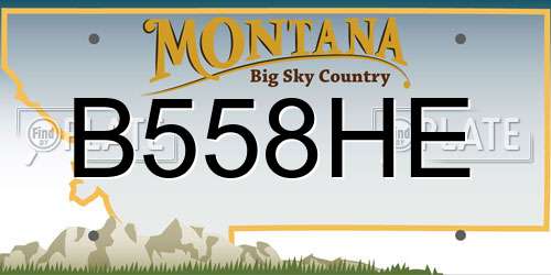 B558HE Montana License Plate