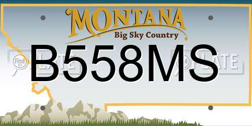 B558MS Montana License Plate